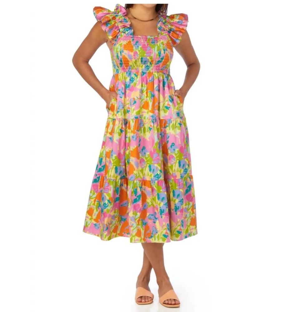 Crosby By Mollie Burch Bray Dress in Floral Haze Midi Dress Size XS $278